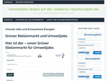 Tablet Screenshot of cleantechjobs.de